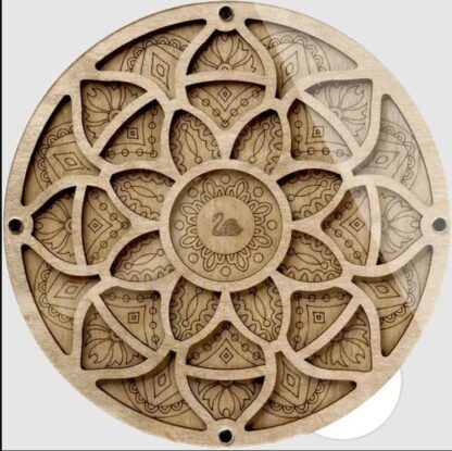 Piattino "Mandala" di legno con coperchio